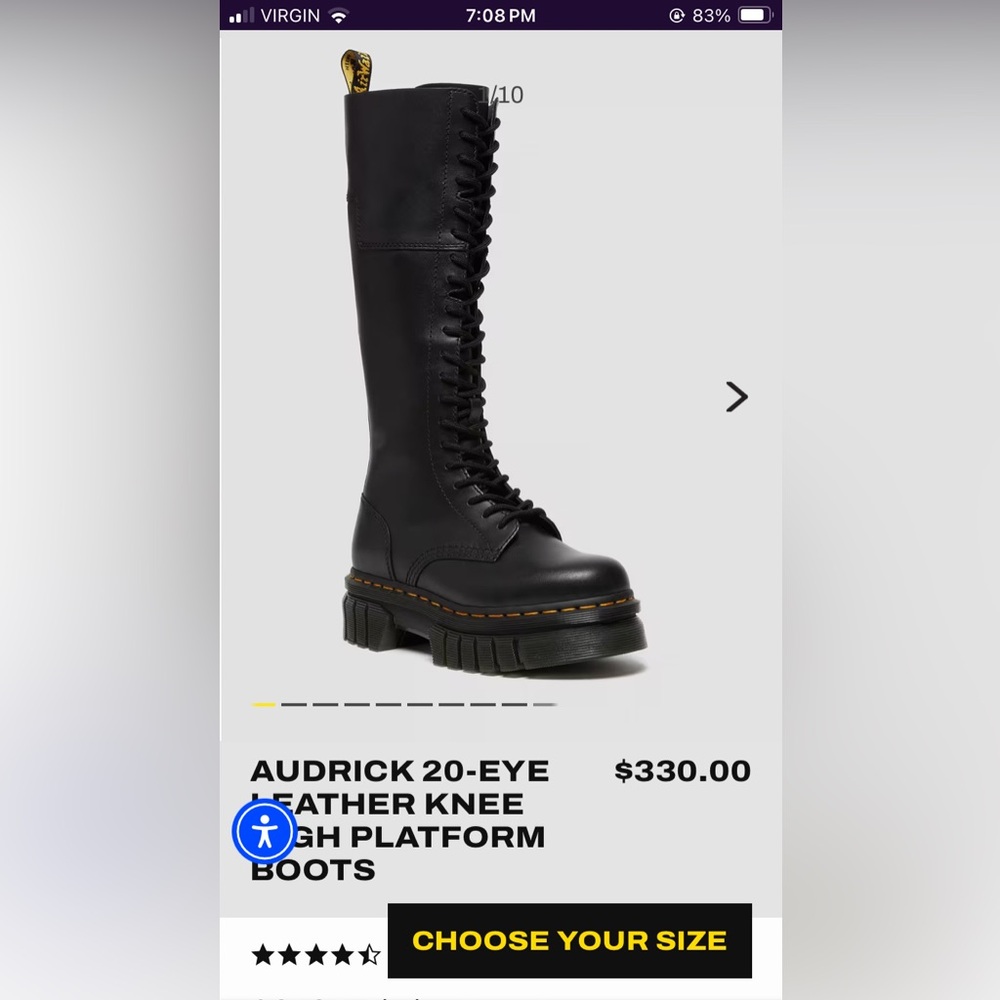 doc martens audrick 20I knee high leather platform boots